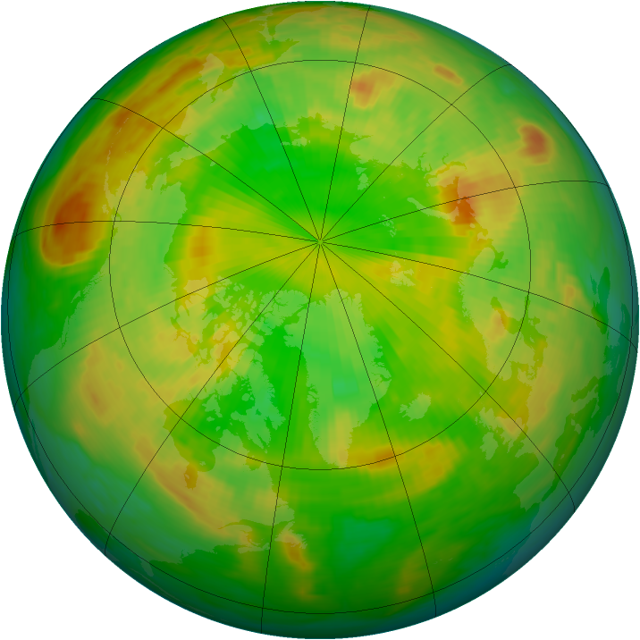 Arctic ozone map for 10 June 1985